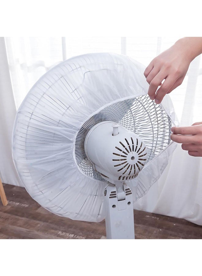 غطاءان دائريان للمروحة، حقيبة مقاومة للغبار عالمية للمروحة الكهربائية، واقي مروحة أمان منزلي صيفي للمروحة الأرضية، مروحة الطاولة، المروحة الصناعية (قصير، أبيض) - Image 4